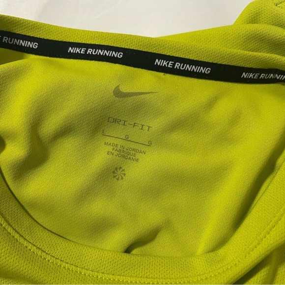 NIKE Fri-Fit Men Large Running Neon S/S Miler Performance T-Shirt DV9315 Cactus - Picture 6 of 6